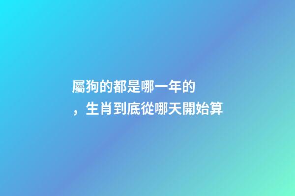 屬狗的都是哪一年的，生肖到底從哪天開始算-第1張-觀點-玄機派